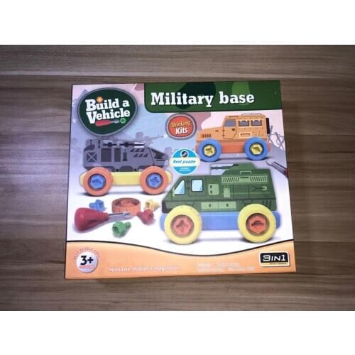 Assemble and disassemble childrens puzzle car,manual sticker deformation Bus & Car