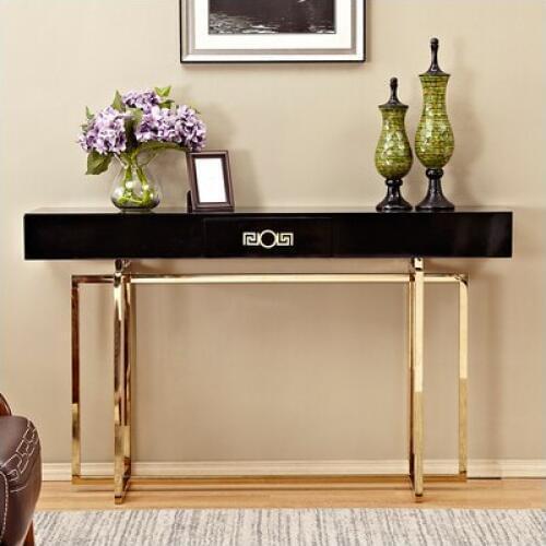 Post-modern luxury porch table stainless steel paint decorative cabinet living room case against the wall narrow table with draw