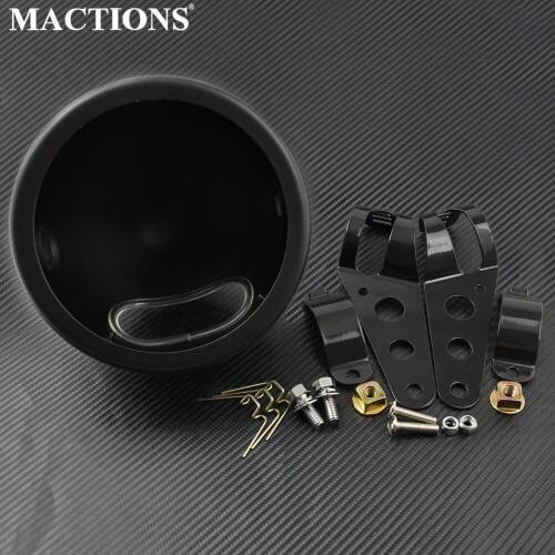 5.75'' Motorcycle LED Headlight Housing Bucket Mount Cover Bracket Set Cafe Racers Lamp Decoration For Harley Cruisers Choppers