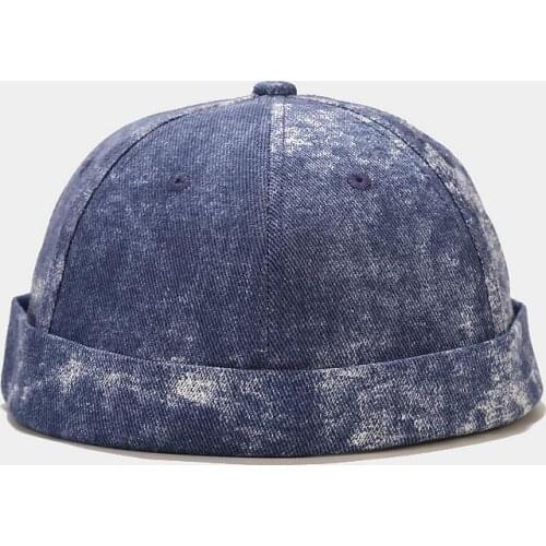 LDSLYJR Vintage Docker Cap Brimless Hat Breathable Beanie Hats Cotton Adjustable print Landlord Sailor Cap Men and Women 48