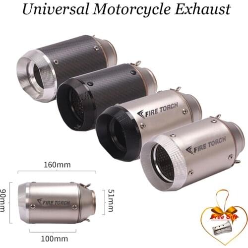 51mm Motorcycle Exhaust Pipe Carbon Fiber Exhaust with DB Killer Tubo Escape Escapamento De Moto for RC390 CBR650F Z900