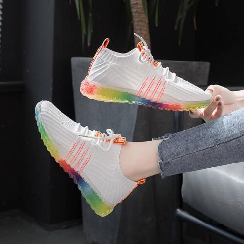 YIQITAZER Shoes Women Vulcanize Shoes Fashion Lace up Shoes Female Mesh Sneakers Flat Casual Tenis Feminino