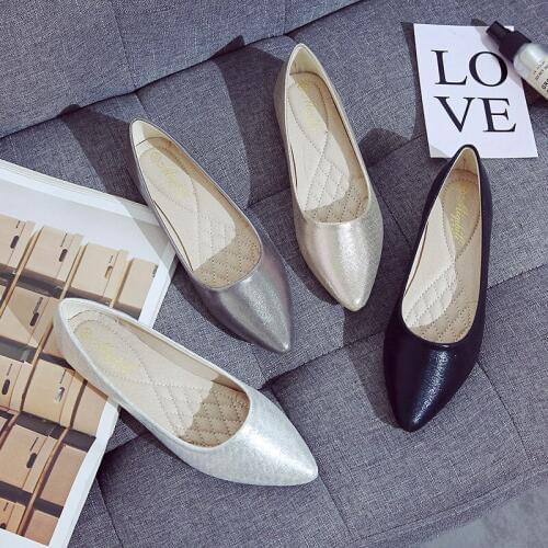2020 New Spring Pointy Flat Shoes Women Shoes Large Size Multicolore Fashion Wild Ladies Shoes Multicolore