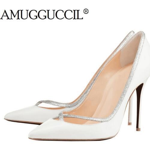 Customize 2020 New Plus Big Size 35-47 White Fashion Sexy High Heel Party Spring Summer Ladies Shoes Women Pumps D1291