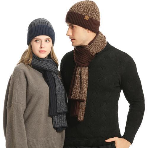 Winter hats for Women scarf Glove set For Men Hat Wool Skullies Beain and scarves Gloves set three Pieces Keep Warm