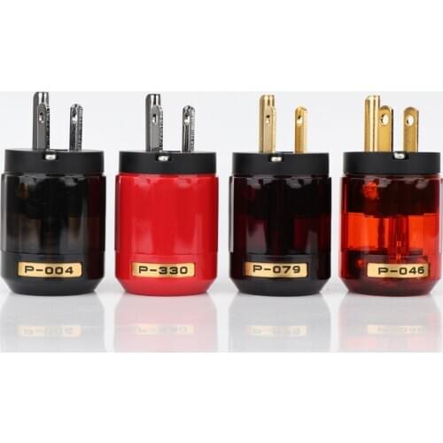 1 pcs hi-end brass power plug hifi US version AC mains power plug connector US cable adapter connector plug