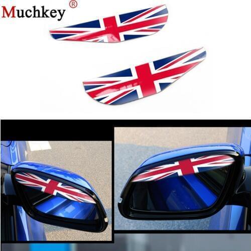 Universal Car Back Mirror Eyebrow Raincost England Flag 3 Colors Rain Sticker Rear View Mirror Rain Shield Rainproof Blades 2Pcs