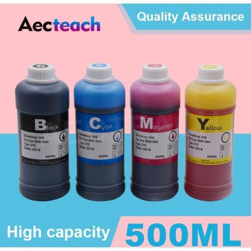 Aecteach 500ml Bottle Printer Dye Ink Refill Kits For Brother LC 123 223 65 75 3219 XL Printer Ink Cartridges
