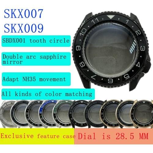 SKX007/009 Watch Accessories SBDX001 Modified Case Suitable for Seiko 4R/ NH35/36 Movement 28.5mm Dial Diving Watch