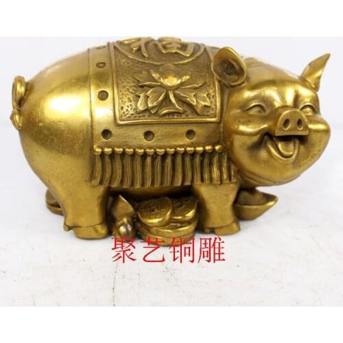 Bronze statue copper fu pig decoration lucky money pig copper pig