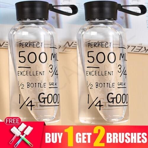 500ml Christmas Fitness Sport School Cute Water Mini Bottles Jug Creative Cup Bike Flat Healthy Reusable Drink Drinking Bottle