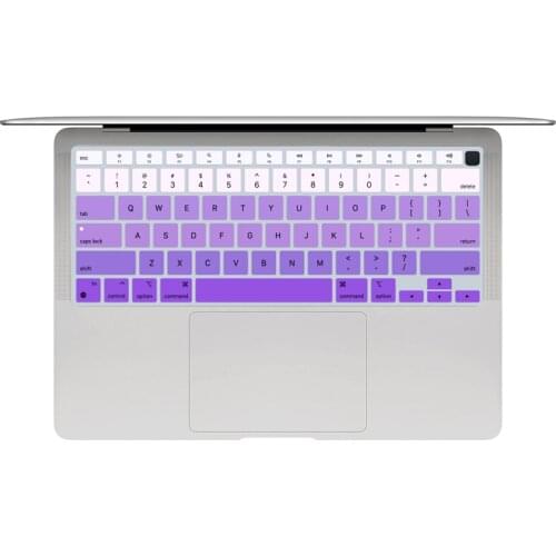 HRH Rainbow Silicone English Laptop Skin Keyboard Cover Waterproof For MacBook New Air 13 inch M1 A2337(2020 Release)
