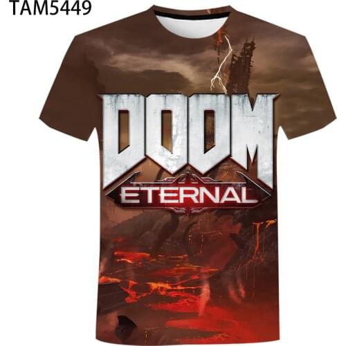 Door External 2021 Summer New Cotton Game Anime 3D Print Original T-Shirt Short Sleeve Shildrens Fashion Top