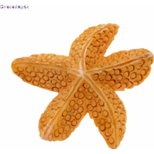 GraceAngie 12pcs/pack Wholesale Orange Cute Starfish Sea Theme Embellishment Miniature Garden Ornaments Accessories 23*23mm