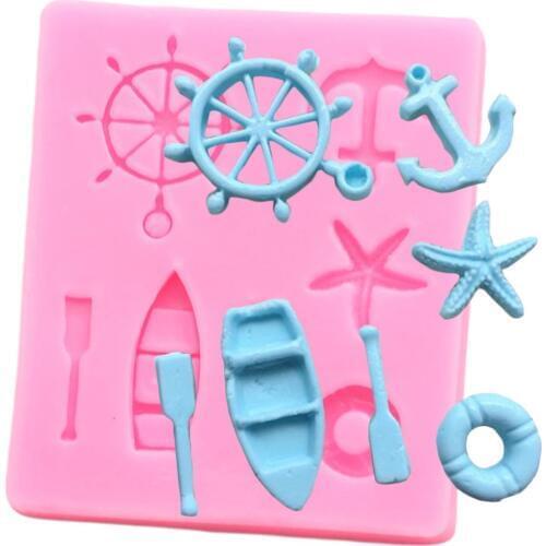 Ship Anchor Silicone Mold Marine 3D Series Fondant Molds DIY Cake Decorating Tools Candy Polymer Clay Chocolate Gumpaste Mould