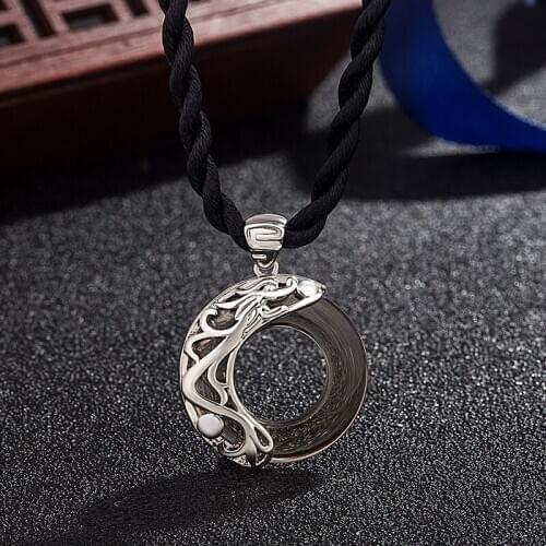 Personality Wild Mysterious Spirit Black Zircon Pendant Necklace Punk Hip Hop Animal Necklace Men and Women Party Travel Leisure