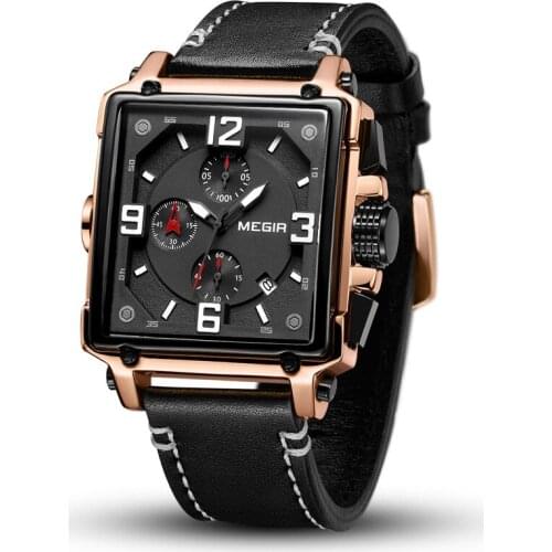 2021 New Top Brand Luxury Fashion Men Square Dial Watches Stainless Steel Waterproof Sport Analog Big Quartz Watch for Men