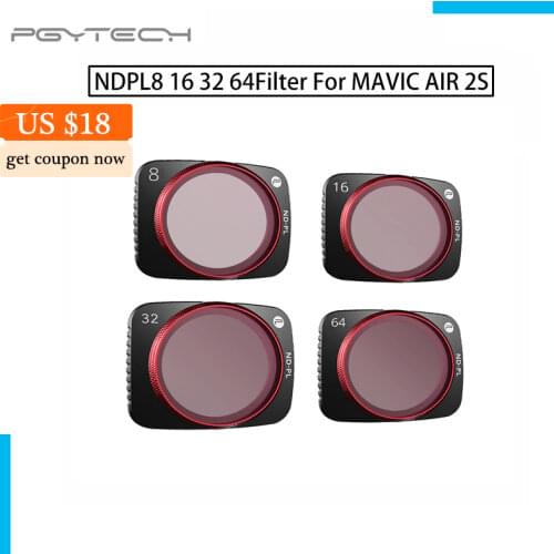 PGYTECH 4PCS Lens Filters Set For DJI Mavic Air 2S ND8 16 32 64PL NDPL ND PL ND64PL Professional Filter Kit Air2S