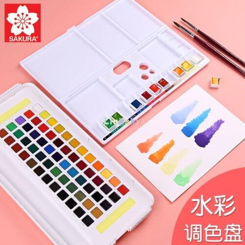 Sakura 15,18,24 grids,Watercolor Paint Palette,Premium Moisturizing Foldable Travel Portable Folding Paint Palette Box