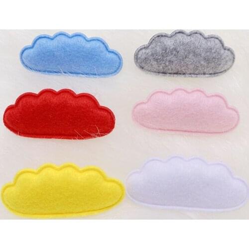 30pcs/lot 5.8*2.8cm Double-sided clouds Pads Patches Appliques for Craft Clothes Sewing Supplies DIY Hair Clip Accessories