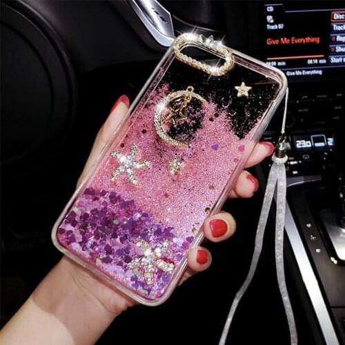 Applicable To PG Mobile Phone Case Transparent Full Package Womens Anti Falling Quicksand Star Moon Rope