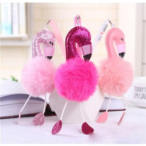 36 pcs/lot Kawaii Flamingo Hairball Pendant Gel Pen Cute 0.38 mm black ink Signature pens office school supplies stationery gift