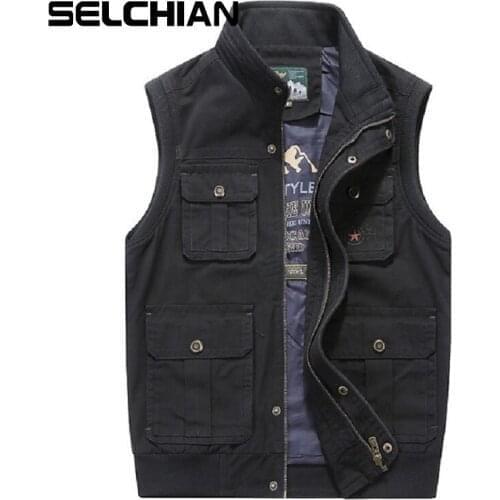 Мужские жилеты с карманами SELCHIAN China At AliExpress