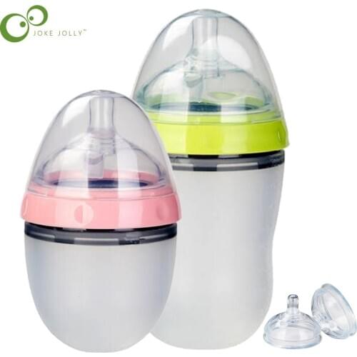 Silicone Baby Bottle Baby Milk Silicone Feeding Bottle Kids Drink Water Bottle Children Nipple Bottle GYH