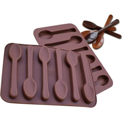 Silicone Chocolate Mold Spoon Baking Mold baking Tools Non-stick Biscuit cake mold Jelly and Candy Mold 3D mold DIY