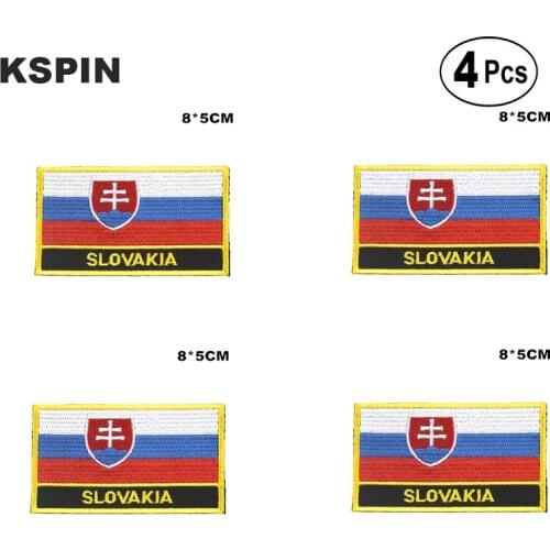 Slovakia Rectangular Shape Flag Iron on Saw on Patches Embroidered Flag Patches National Flag Patches for Clothing
