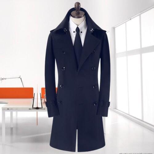 Trench coat men 2020 spring autumn new designer slim sexy overcoat long sleeve mens double breasted clothing business outerwear