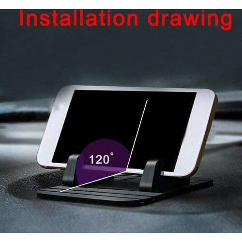 Universal Black Car Dashboard Non-slip Rubber Mat Phone Holder Vent Phone Mount Auto Object Placement Accessories