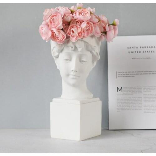 CREATIVE PORTRAIT ART VASE RETRO VENUS HEAD RESIN FLOWER POT PLANTER GREEK GODDESS STATUES VASE CRAFTS HOME DECORATION FIGURINES