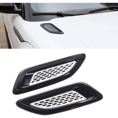 2pcs For Land Rover Discovery 4 Freelander 2 For Range Rover Evoque Sport ABS Black Silver Slat Air Vent Outlet Cover Trim