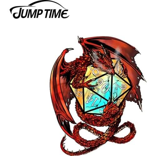 JumpTime 13 x 7.5cm For Red Dragon Dice Car Stickers Waterproof Scratch-proof Custom Printing Window Graffiti Stickers
