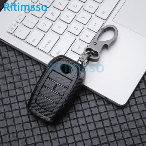 Carbon Fiber Car Key Cover Case 5/6 Buttons for Toyota Alphard Vellfire 30 AH30 2016~2020 2019 Keychain Ring Accessories