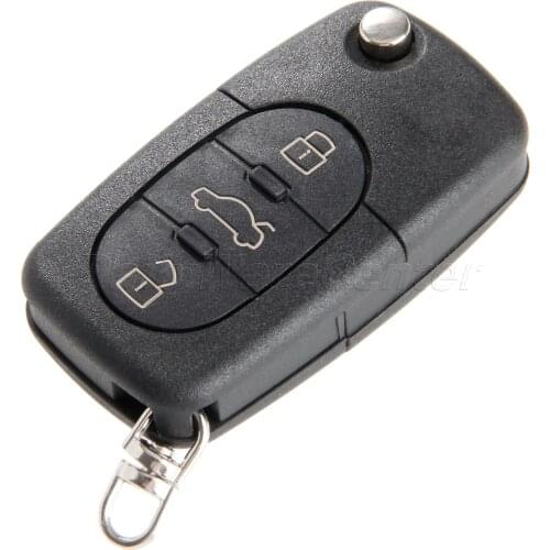 Mgoodoo 3 Button Remote Folding Flip Key Shell Case Cover For Audi A2 A3 A4 A6 A8 TT CR2032 Car Replacement Fob Case Blank Blade