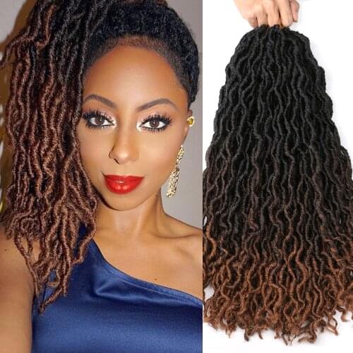 CLong Synthetic Crochet Braid Hair Faux Locs Ombre Curly Soft Dreads Dreadlocks Hair For Braiding Hair Extensions For Women