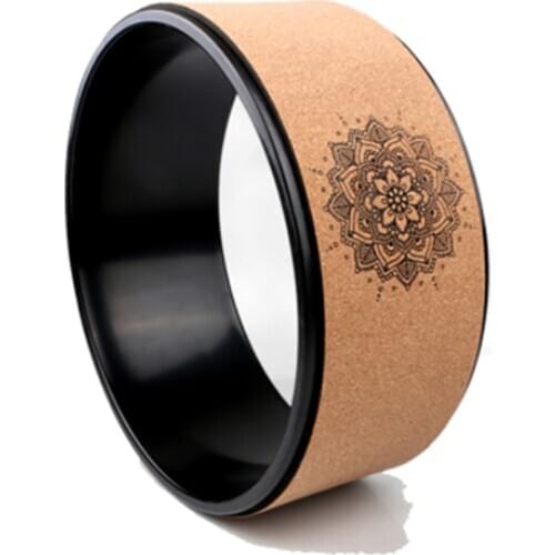 Wood Yoga Wheel Soft Cork Yoga Circles Fitness Equipment Pilates Ring for Body building with TPE Eco Friendly