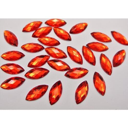 Pretty bright best quality Acrylic Horse Eye Rhinestone For Wedding Dress 9X20mm No Hole RAcrylic Horse Eye