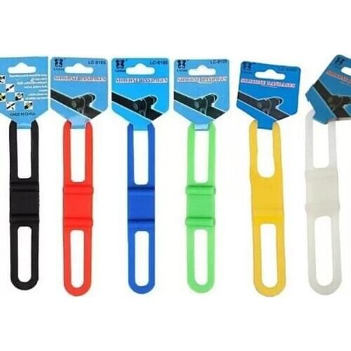 Bicycle high elasticity universal silicone strap flashlight lamp holder mountain bike strap strap flashlight clip