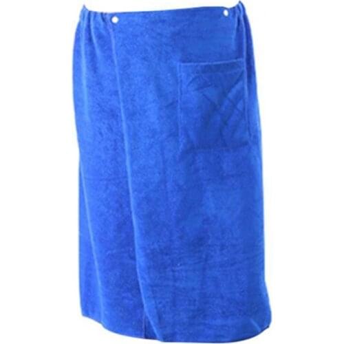 Hot Sale 80% Men Microfiber Skirt Bathrobe Swimming Beach SPA Shower Bath Towel with Pocket