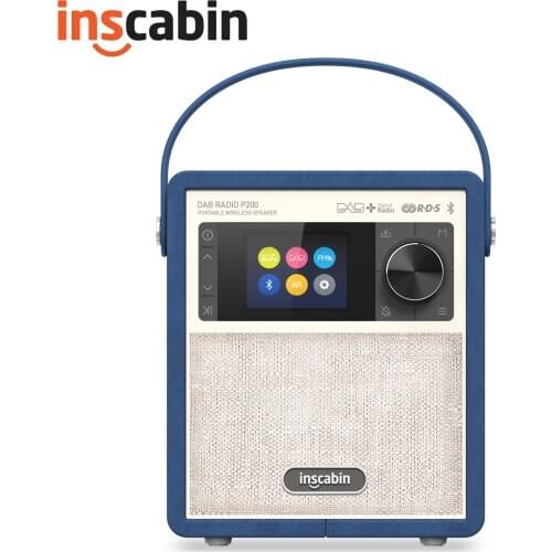 Inscabin P200 Stereo DAB Radio Portable Wireless Speaker with Bluetooth DAB+ FM/Subwoofer/Rechargable Battery