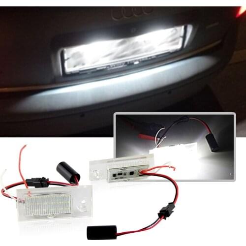 2PC CANBUS No Error License Plate bulb lights For Audi A6 C5/4B Sedan 1997~2004 AUTO Number Plate lamp No Hyper Flash White @12V