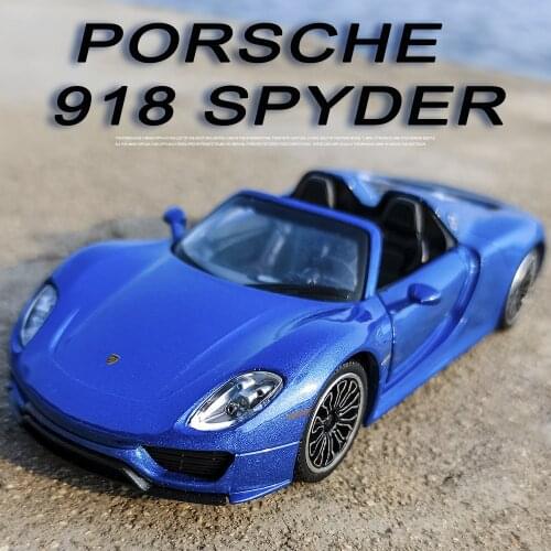 New Diecast 1:32 Alloy Miniature Model Porsche 911 918 Spyder Supercar Metal Vehicle Collection for Children New Christmas Toys