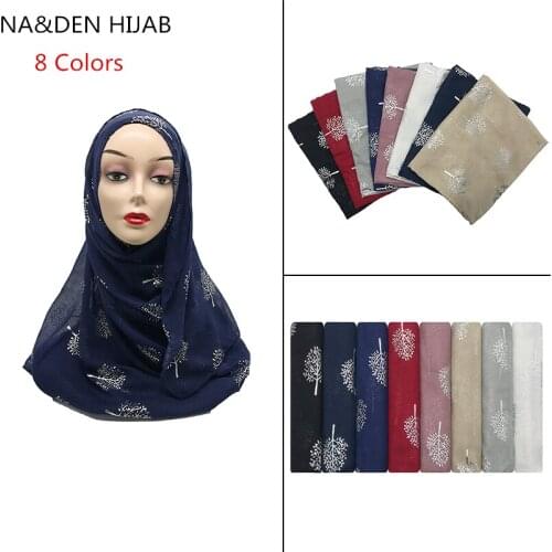 New Ladies Fashion Plain Shimmer Silver leaf Viscose Shawl Scarf Winter Bling Oversize Wrap Hijabs Muslim 10pcs
