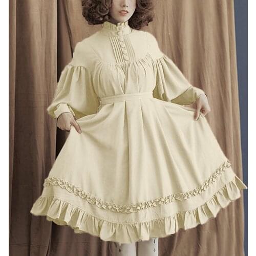 Gothic Vintage Lolita Dress Women Kawaii Japanese Palace Princess Dresses Lantern Sleeve Cute Party Sweet Dress Dark Academia