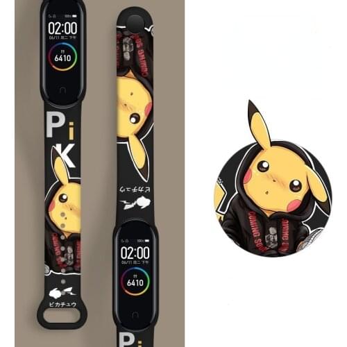 Pokemon Pikachu Strap for Xiaomi Mi Band 6 5 4 for Xiaomi Smart Watch Wrist Strap Silicone Wristband Bracelet Replacement
