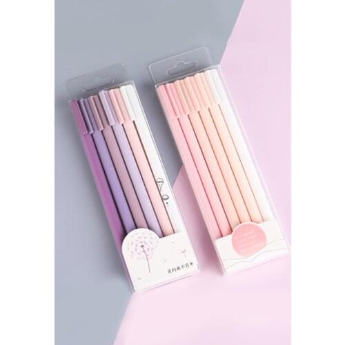 12 pieces of powder + purple Morandi ins black pen student water-based pen cute gel pen test signature