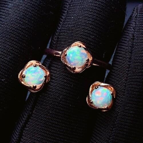 Earring ,4.5ct Natural Opal Oval 5*5mm Gemstone Jewelry 925 Sterling Silver Fine Jewelry for Party Promotion